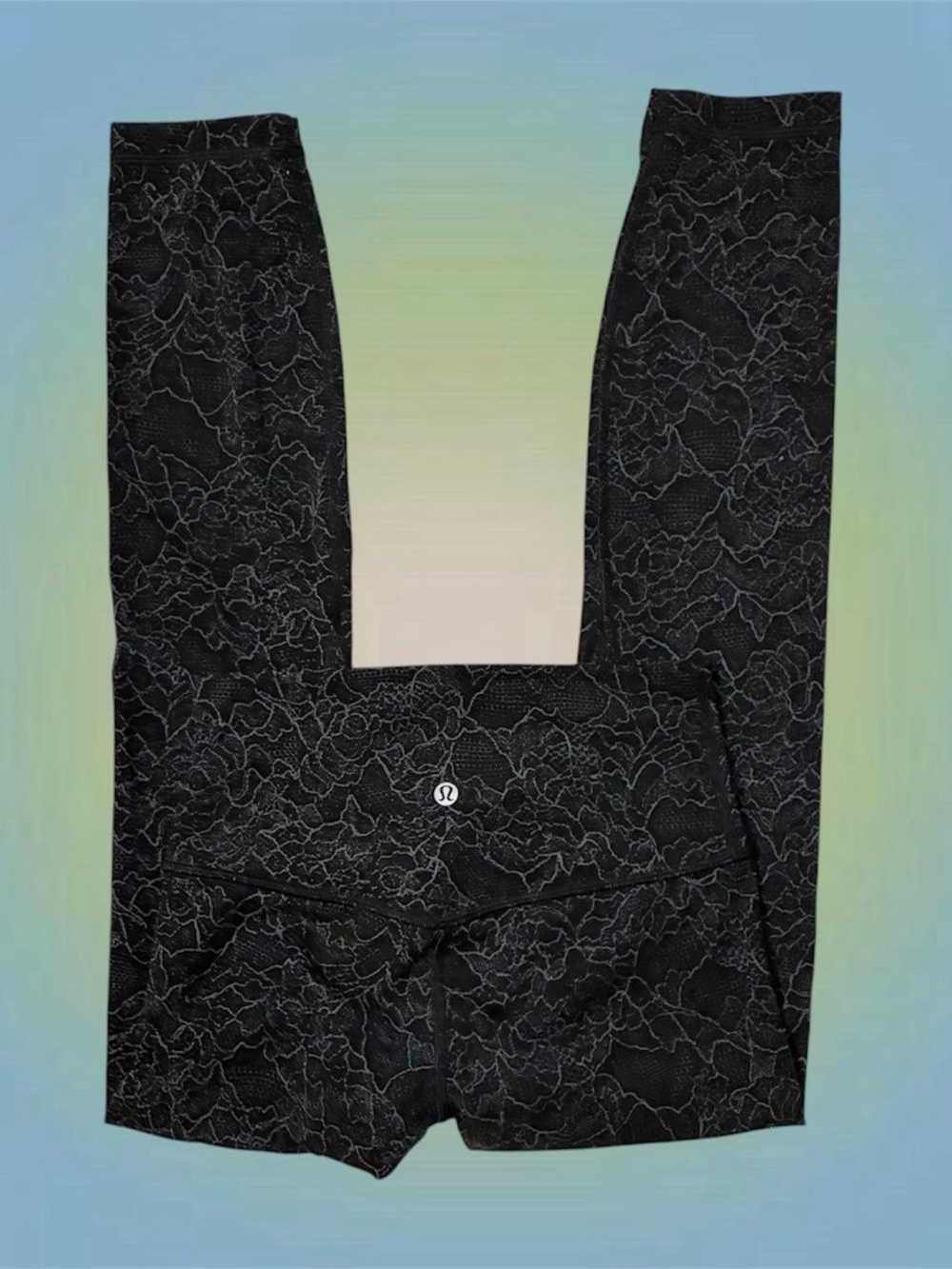 lululemon athletica Black Lace-Textured High-Rise Leggings